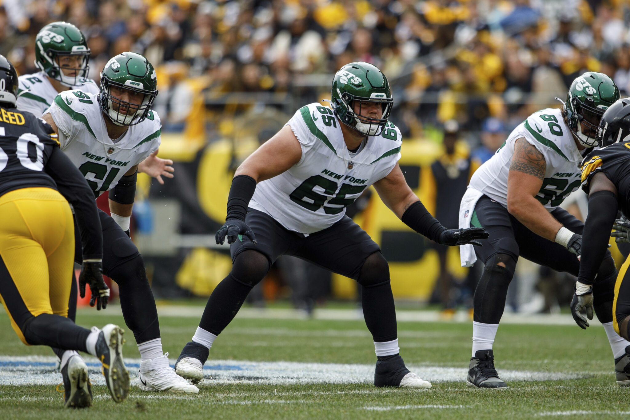 PHILADELPHIA, PA - AUGUST 12: New York Jets guard Nate Herbig (71